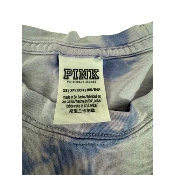 "PINK" Long SLeeve T-Shirt Purple Tie Dye Pink Dog Graphic Beach Summer Tween - Picture 4 of 9